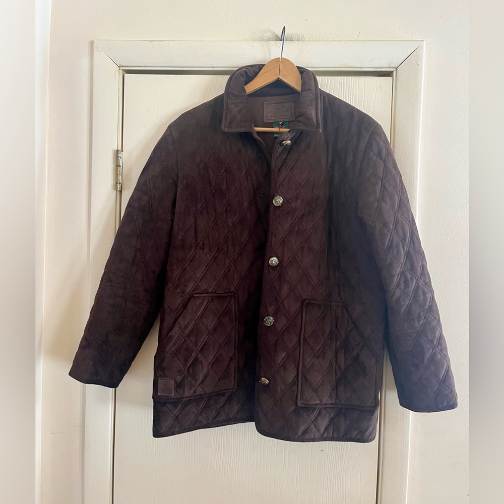 Lauren Ralph Lauren Faux Suede Heritage Town & Country Quilted Chore Jacket M